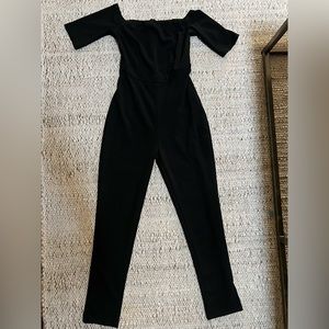 off the shoulder bodycon jumpsuit